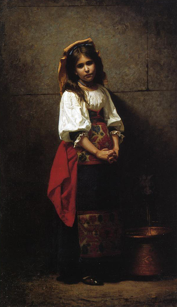 L'Italiane（在喷泉） L'italienne (at the Fountain) (1875)，查尔斯·斯普拉格·皮尔斯