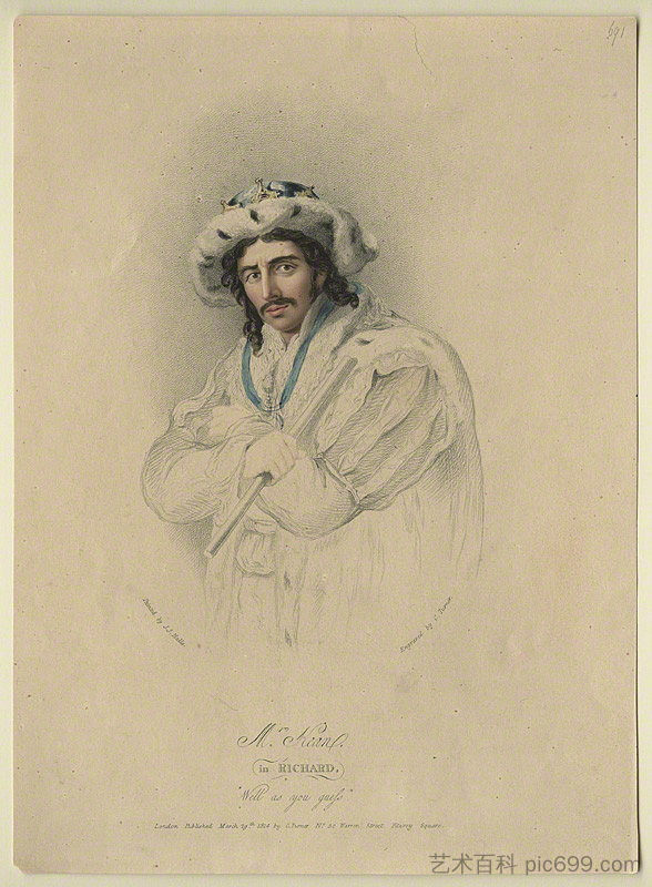 Edmund Kean 飾演 Richard III Edmund Kean as Richard III (1814)，查尔斯·特尔纳