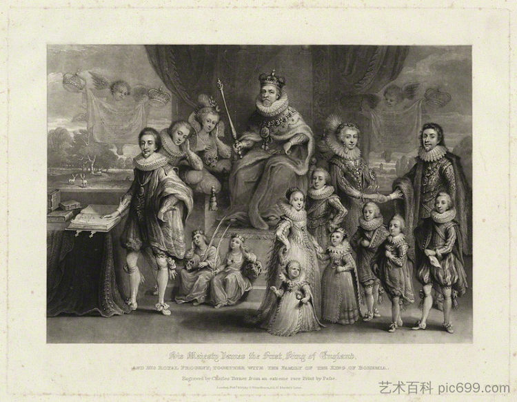 詹姆斯一世和他的皇室后代 James I and his royal progeny (1814)，查尔斯·特尔纳
