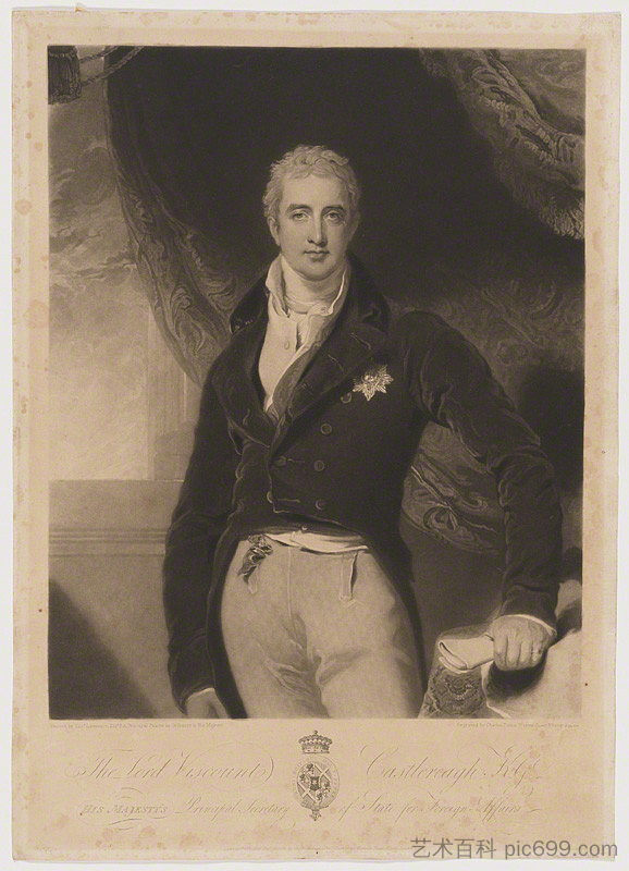 罗伯特·斯图尔特,第二代伦敦德里侯爵(卡斯尔雷勋爵) Robert Stewart, 2nd Marquess of Londonderry (Lord Castlereagh) (1814),查尔斯·特尔纳