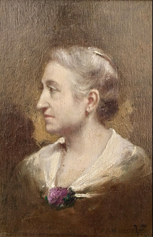 个人资料中的女士肖像 Portrait of a lady in profile,查尔斯·维克多·蒂里昂