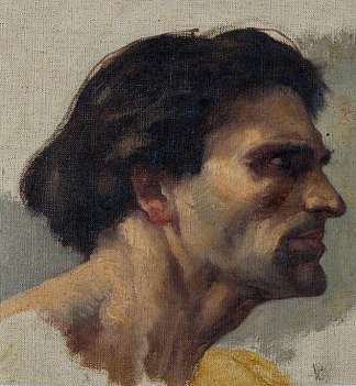 头部研究 Study of a Head，查尔斯·威廉·米切尔