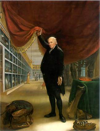 艺术家在他的博物馆 The Artist in His Museum (1822)，查尔斯·威尔森·皮尔