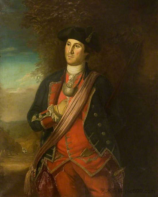 喬治·華盛頓(George Washington,1732–1799),飾演 Virginian Colonial Forces上校指揮官 George Washington (1732–1799), as Colonel Commander of the Virginian Colonial Troops (1772),查尔斯·威尔森·皮尔