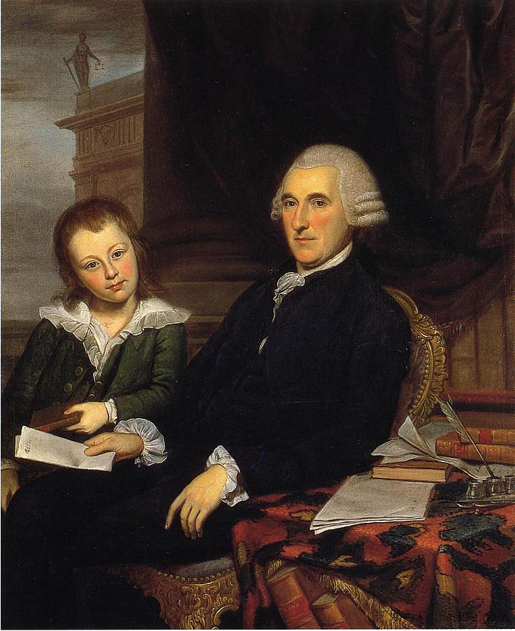 州长托马斯·麦基恩和他的儿子小托马斯· Governor Thomas McKean and His Son, Thomas, Jr. (1787)，查尔斯·威尔森·皮尔