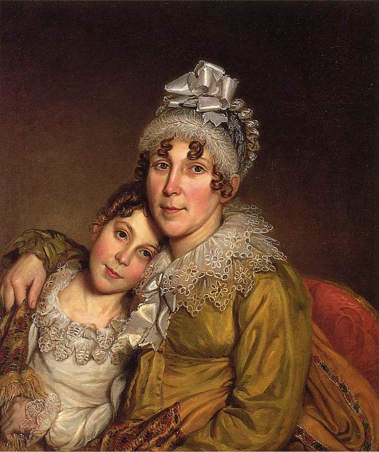 母亲抚摸着康复的女儿 Mother Caressing Her Convalescant Daughter (1818)，查尔斯·威尔森·皮尔