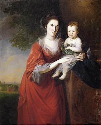 约翰·狄肯森夫人和她的女儿 Mrs. John Dickenson and Her Daughter (1772)，查尔斯·威尔森·皮尔