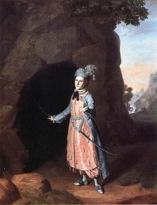 南希·哈勒姆（Nancy Hallam）在莎士比亚的《Cymbeline》中饰演Fidele Nancy Hallam as Fidele in Shakespeare’s Cymbeline (1771)，查尔斯·威尔森·皮尔
