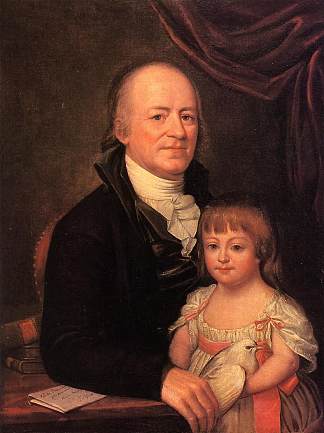 托马斯·埃利奥特和他的孙女黛博拉·希伯尼亚 Thomas Elliott and His Granddaughter Deborah Hibernia (1797)，查尔斯·威尔森·皮尔