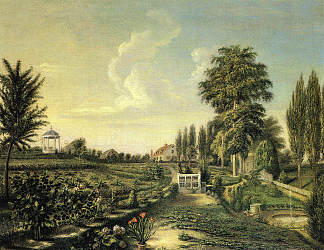 贝尔菲尔德花园景观 View of the Garden at Belfield (1816)，查尔斯·威尔森·皮尔