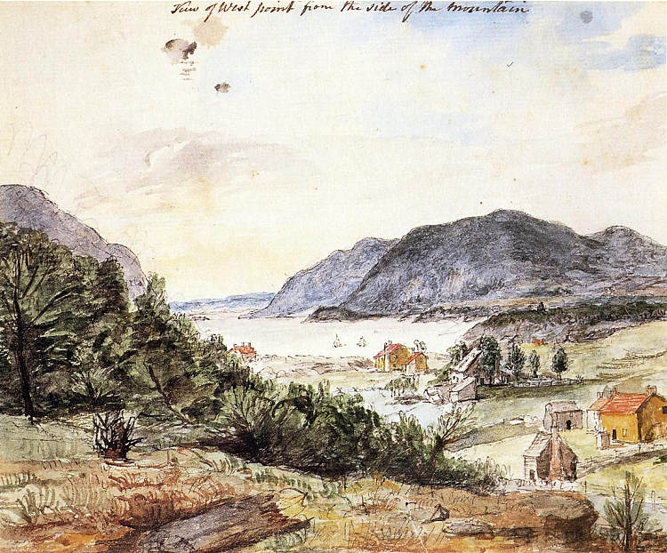 从山边看西点军校 View of West Point from the Side of the Mountain (1801),查尔斯·威尔森·皮尔