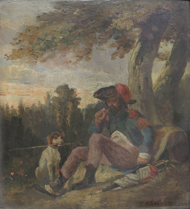 共和国士兵休息和他的狗 Soldier of the Republic at Rest with his dog,尼古拉斯·杜桑·查莱