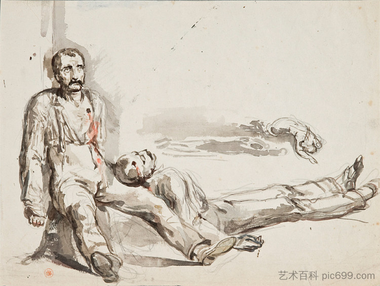 两名受伤士兵 Two Wounded Soldiers，尼古拉斯·杜桑·查莱