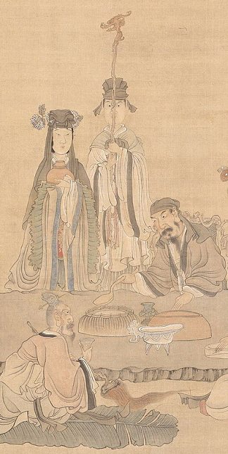 庆祝生日的神仙（局部） Immortals Celebrating a Birthday (detail) (1649)，陈红寿