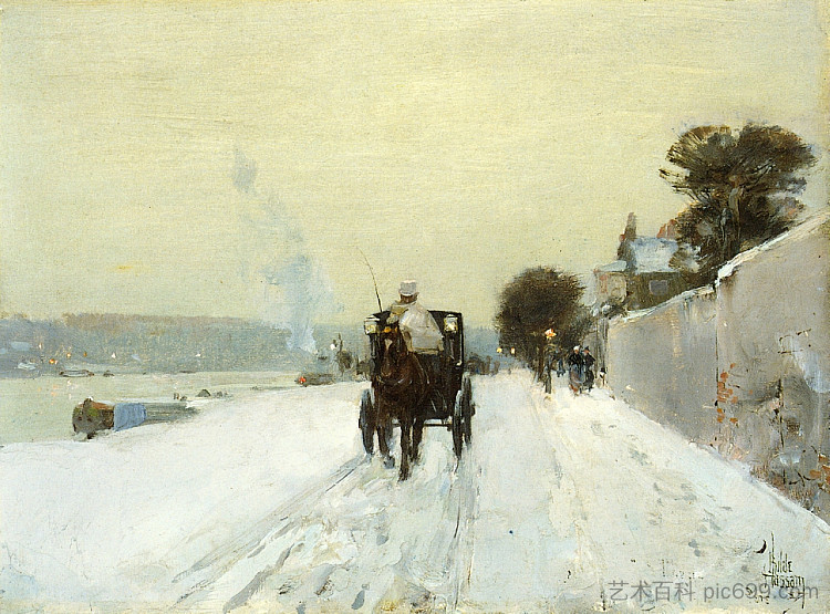 塞纳河沿岸 Along the Seine (1887)，施尔德·哈森