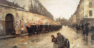 出租车站，波拿巴街 Cab Station, Rue Bonaparte (1887)，施尔德·哈森