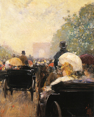 马车游行 Carriage Parade (1888)，施尔德·哈森