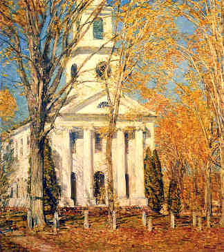 老莱姆教堂 Church at Old Lyme (1905)，施尔德·哈森