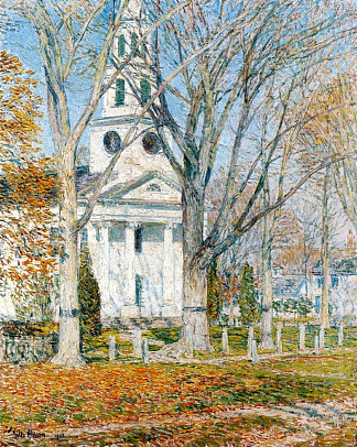 老莱姆教堂 Church at Old Lyme (1903)，施尔德·哈森