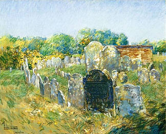 列克星敦的殖民地墓地 Colonial Graveyard at Lexington (1891)，施尔德·哈森