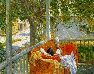 门廊上的沙发，Cos Cob Couch on the Porch, Cos Cob (1914)，施尔德·哈森