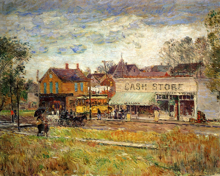 无轨电车线的终点，伊利诺伊州橡树公园 End of the Trolley Line, Oak Park, Illinois (1893)，施尔德·哈森