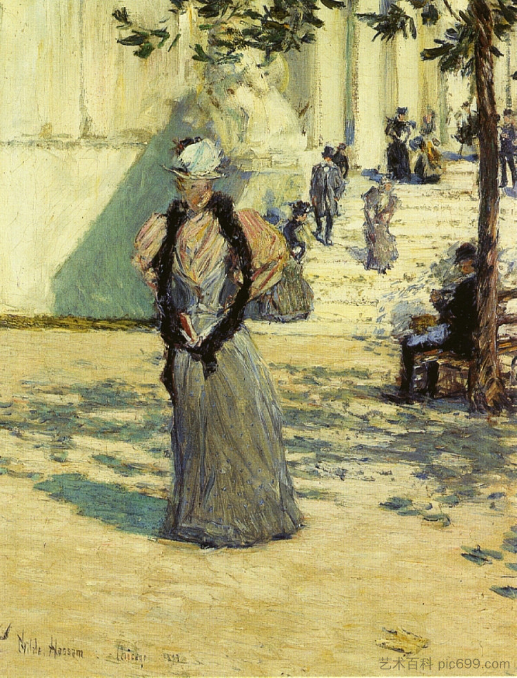 阳光下的人物 Figures in Sunlight (1893)，施尔德·哈森