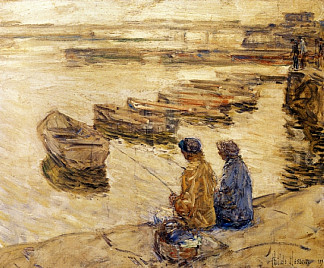 钓鱼 Fishing (1896)，施尔德·哈森