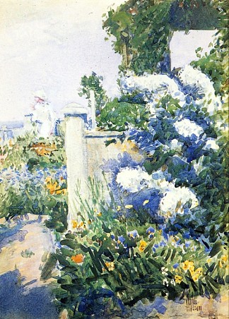 海边花园，浅滩群岛 Garden by the Sea, Isles of Shoals (1892)，施尔德·哈森