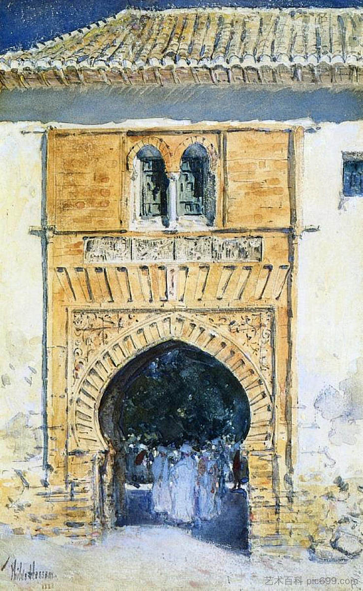 阿罕布拉宫之门 Gate of The Alhambra (1883)，施尔德·哈森