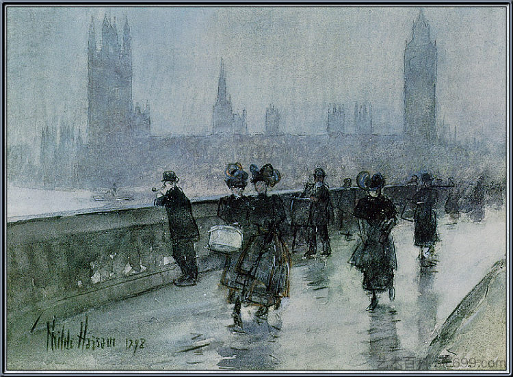 哈萨姆威斯敏斯特桥 Hassam Westminster Bridge (1898)，施尔德·哈森