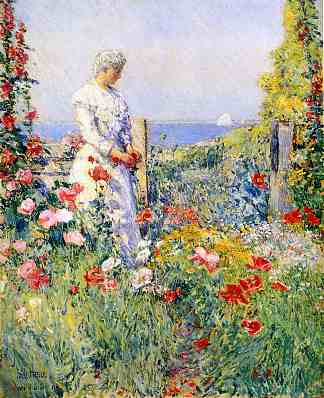 在花园里（西莉亚·萨克斯特在她的花园里） In the Garden (Celia Thaxter in Her Garden)，施尔德·哈森