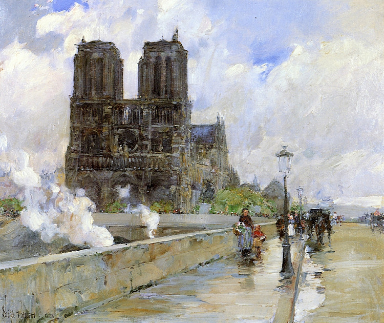 巴黎圣母院 Notre Dame Cathedral, Paris (1888)，施尔德·哈森