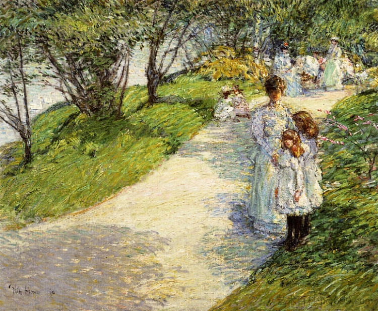 花园里的散步者 Promenaders in the garden (1898)，施尔德·哈森