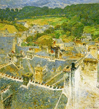 屋顶，阿文桥 Rooftops, Pont-Aven (1897)，施尔德·哈森