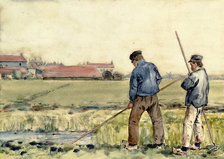 荷兰场景 Scene in Holland (1883)，施尔德·哈森