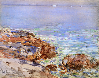 海景，浅滩岛 Seascape, Isles of Shoals (1903)，施尔德·哈森