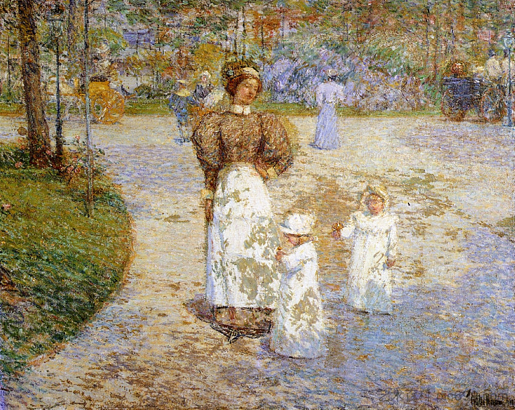 中央公园的春天（又名春天） Spring in Central Park (aka Springtime) (1898)，施尔德·哈森