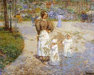 中央公园的春天（又名春天） Spring in Central Park (aka Springtime) (1898)，施尔德·哈森