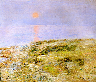 日落，浅滩岛 Sunset, Isle of Shoals (1900)，施尔德·哈森