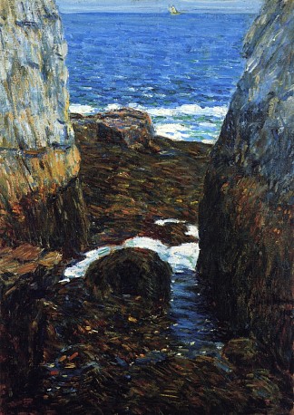 北峡谷，阿普尔多尔，浅滩群岛 The North Gorge, Appledore, Isles of Shoals (1912)，施尔德·哈森