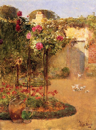 玫瑰园 The Rose Garden (1888)，施尔德·哈森