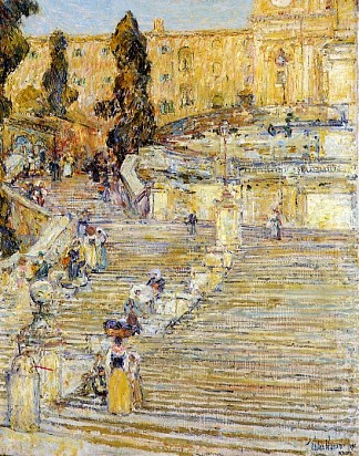 西班牙阶梯，罗马 The Spanish Steps, Rome (1897)，施尔德·哈森