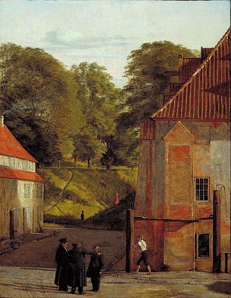 卡斯特尔广场的景色，眺望城墙 A View of the Square in the Kastel Looking Towards the Ramparts (1830)，克里森·科布克