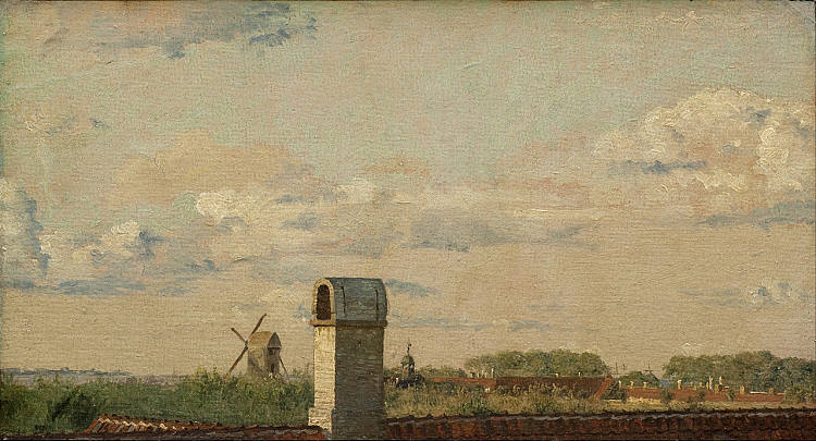 从托尔德博德维的窗户眺望哥本哈根的城堡 View from a Window in Toldbodvej Looking Towards the Citadel in Copenhagen (1833),克里森·科布克