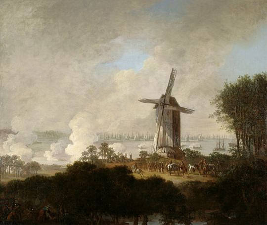 卡斯特莱特附近的炮船 Gun Boats off Kastellet (1807),克里斯蒂安·奥古斯特·洛伦兹