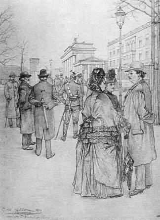 在勃兰登堡门 At the Brandenburg Gate (1889)，克里斯蒂安·阿勒斯