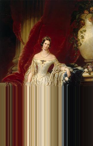 亚历山德拉·费多罗夫娜皇后的肖像 Portrait of Empress Alexandra Fedorovna (c.1842)，克里斯蒂安那·罗伯特森