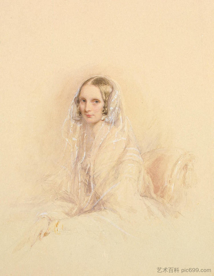 亚历山德拉·费多罗夫娜皇后的肖像 Portrait of Empress Alexandra Fedorovna (c.1845; Russian Federation  )，克里斯蒂安那·罗伯特森