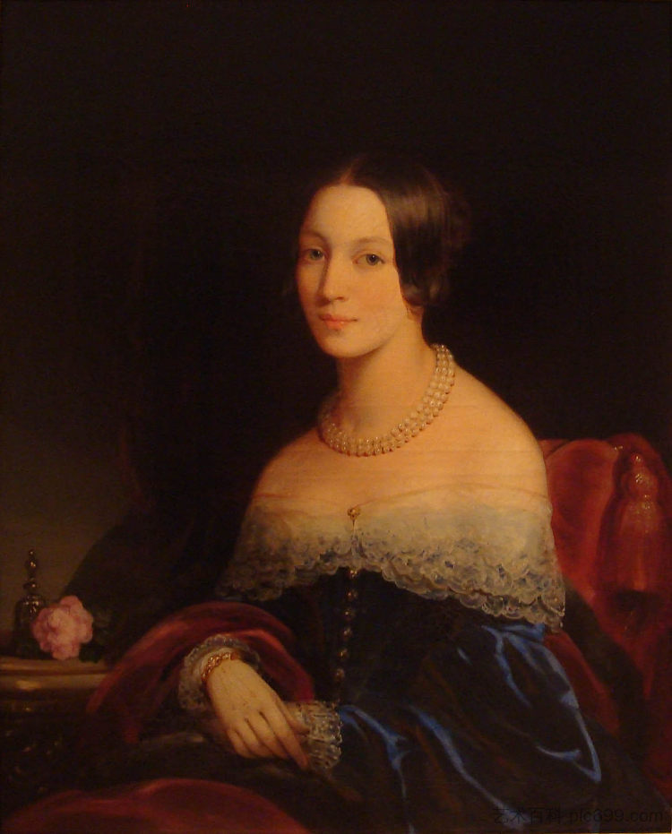 朱莉娅·费奥多罗夫娜·库拉基娜的肖像 Portrait of Julia Feodorovna Kurakina (1841),克里斯蒂安那·罗伯特森